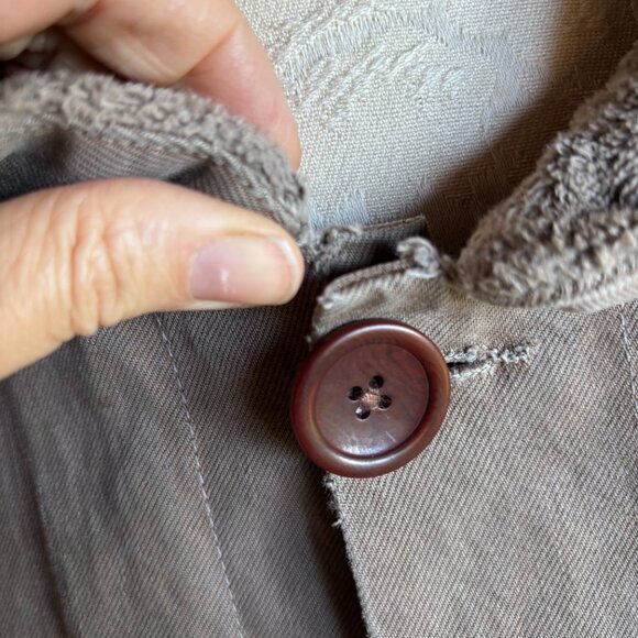 Sherpa Long Chore Coat - OLDER BROTHER - Charred Brown S/M - Picture 3 of 7